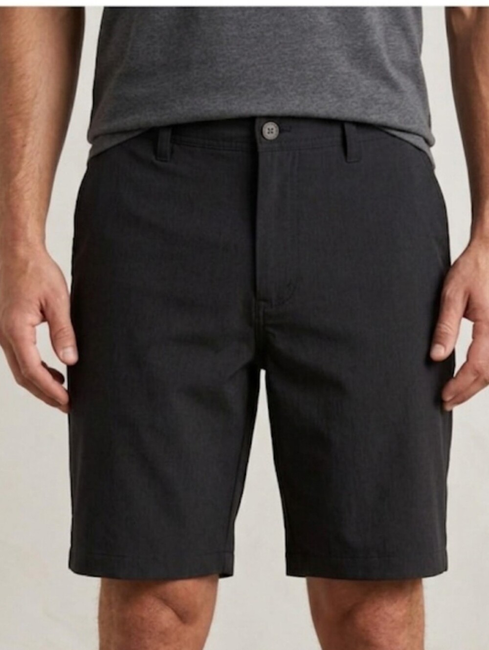 Norm Thompson Men's Black Flat Front Chino Shorts Size, 38 Casual